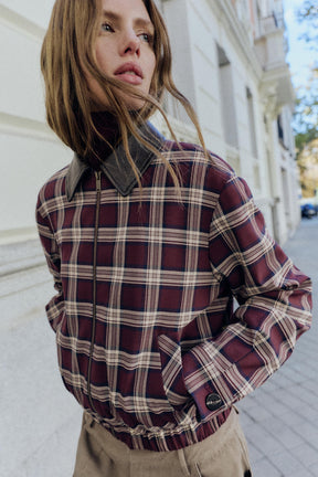 Checked Bomber Jacket
