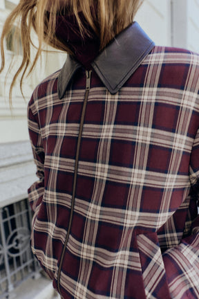 Checked Bomber Jacket