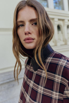 Checked Bomber Jacket