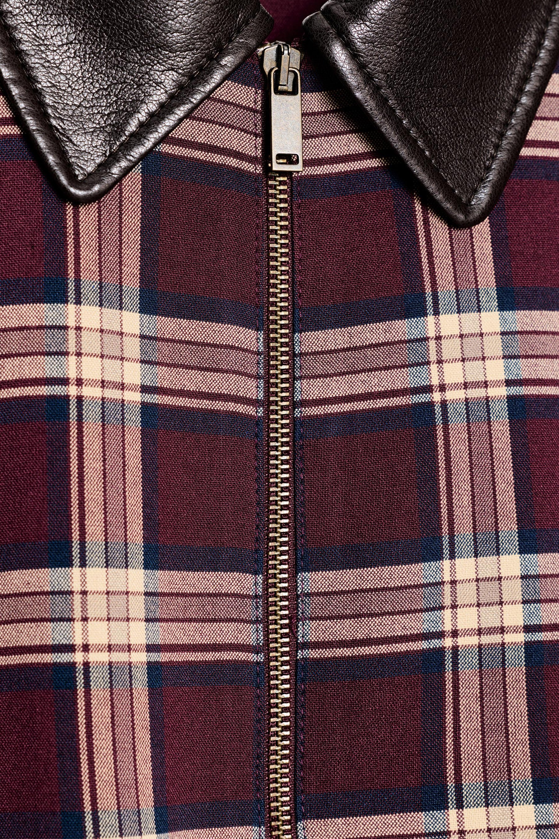 Checked Bomber Jacket