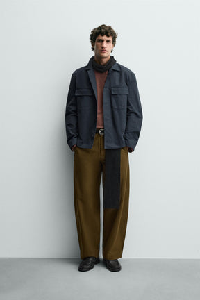 TEXTURED TWILL OVERSHIRT WITH POCKETS - Image 1