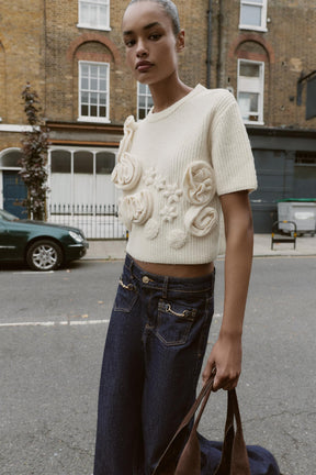 TEXTURED FLORAL JUMPER