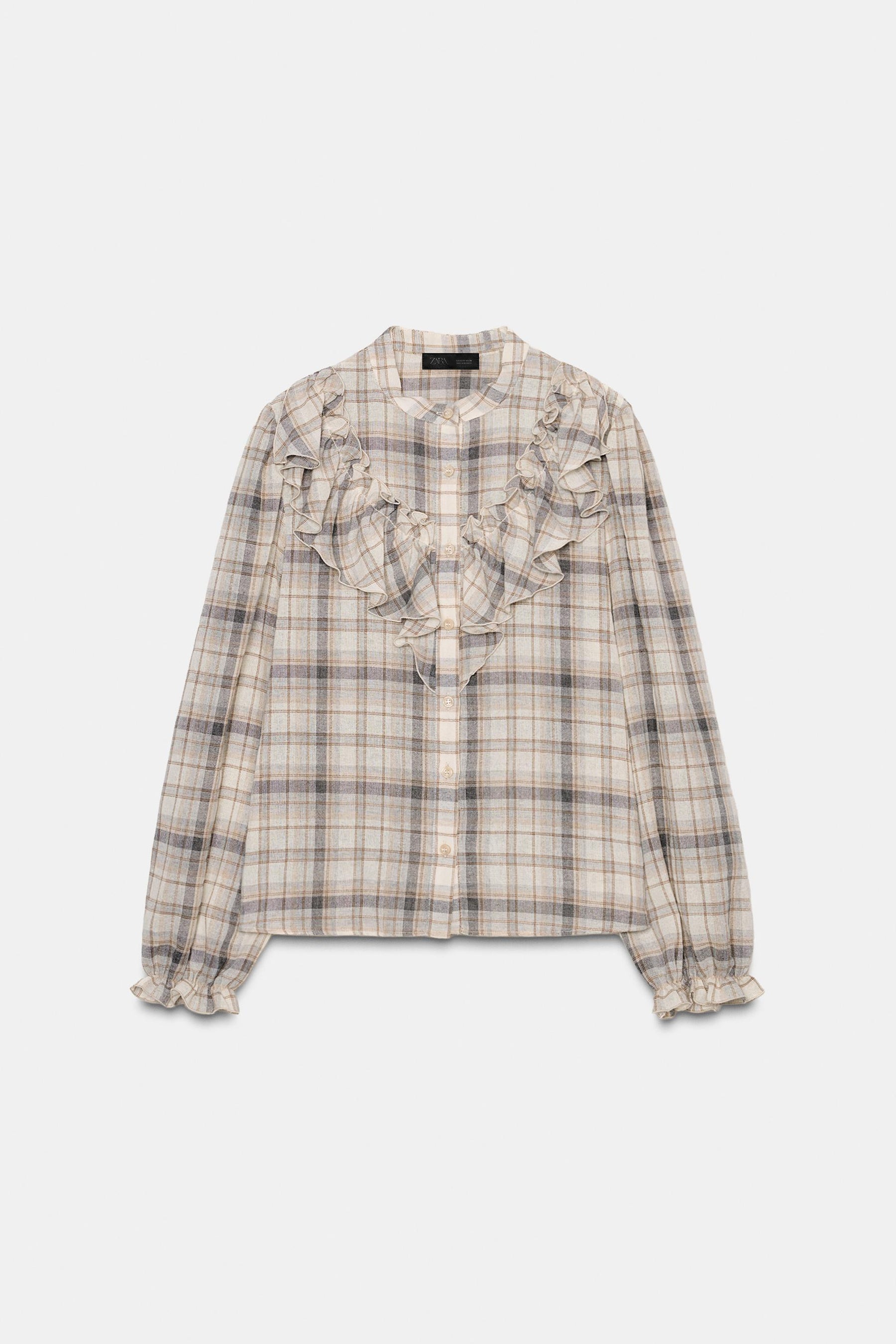 Ruffled Check Shirt