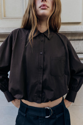 Cropped Poplin Balloon Shirt
