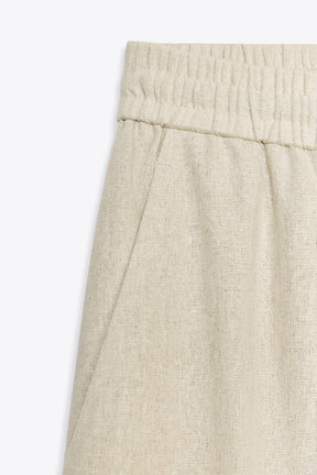 LINEN STRAIGHT TROUSERS