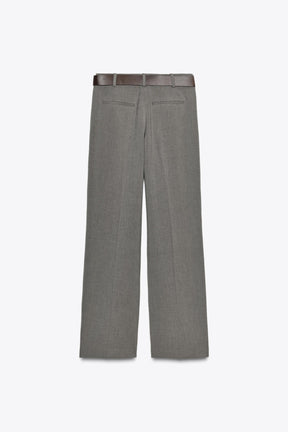 Belted Straight-Leg Trousers