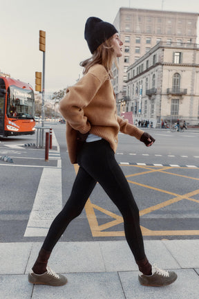 High-waist slim trousers