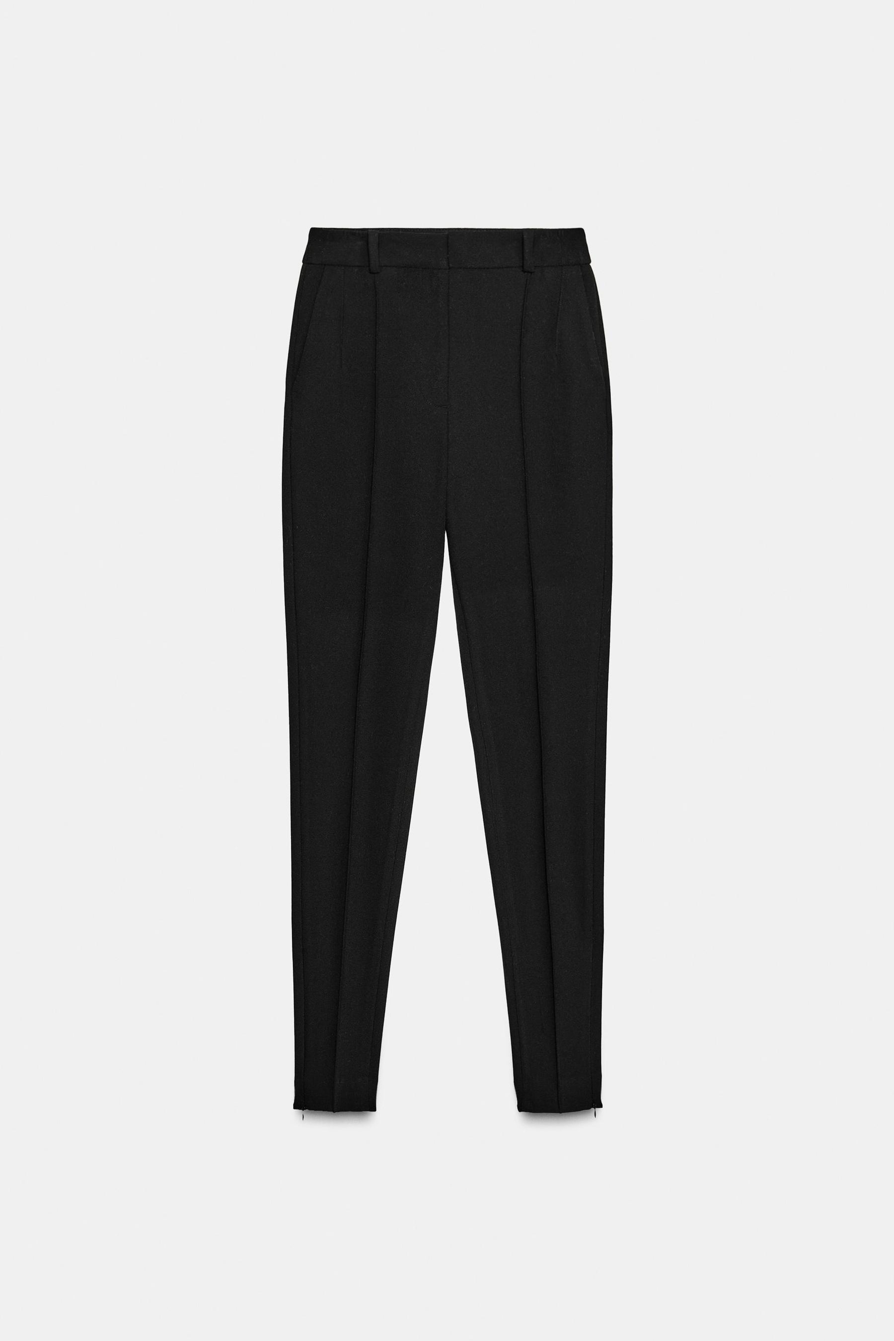 High-waist slim trousers