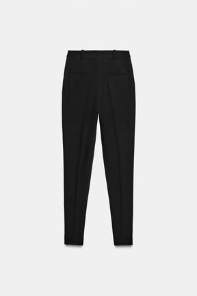 High-waist slim trousers