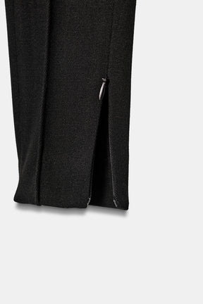 High-waist slim trousers