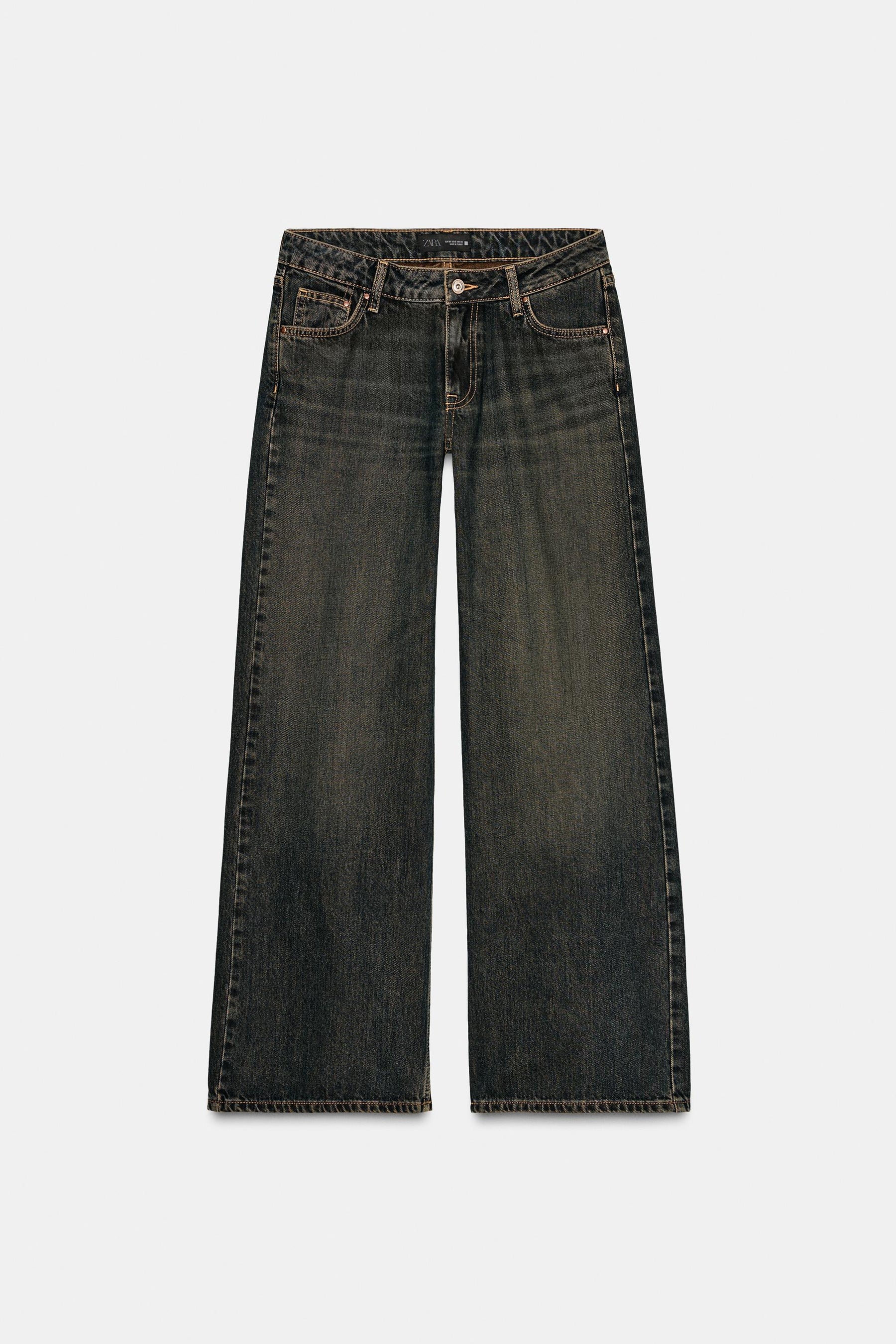 Wide-leg low-rise jeans