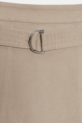 Belted Cargo Midi Skirt