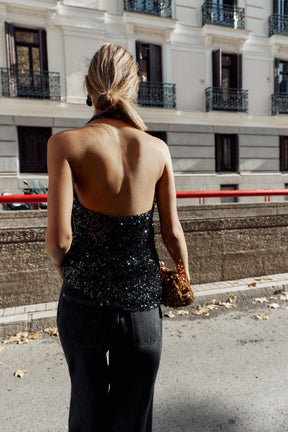 Sequined Halter Top