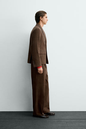 CHECK SUIT TROUSERS WITH PLEATS - Image 4