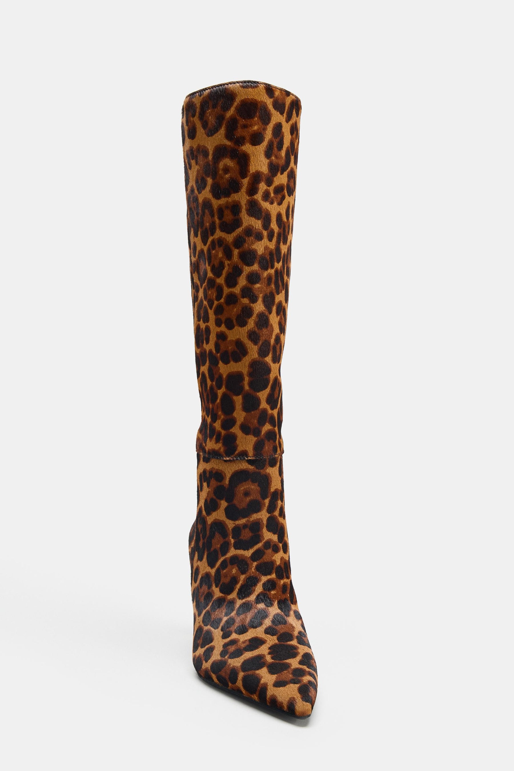 ANIMAL PRINT LEATHER BOOTS