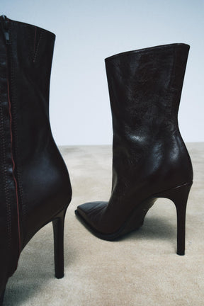 Leather Ankle Boots, Square