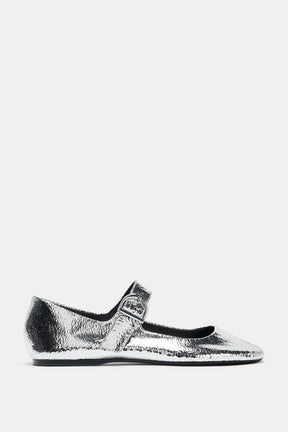 METALLIC LEATHER BALLERINAS