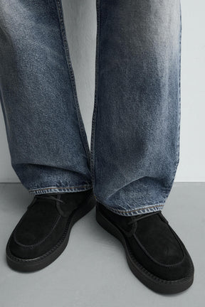 Lace-Up Leather Boots