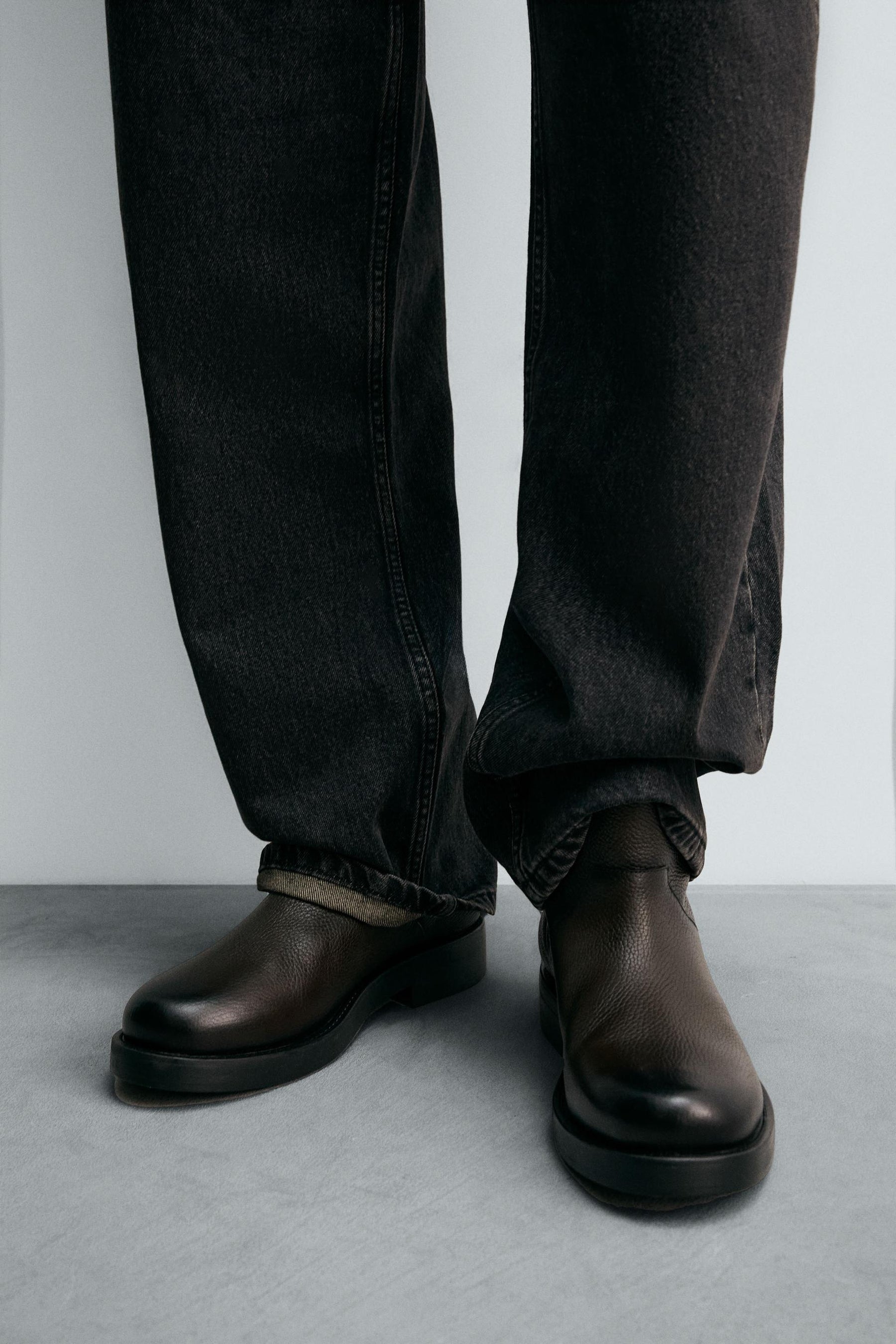 Wide Sole Leather Boots