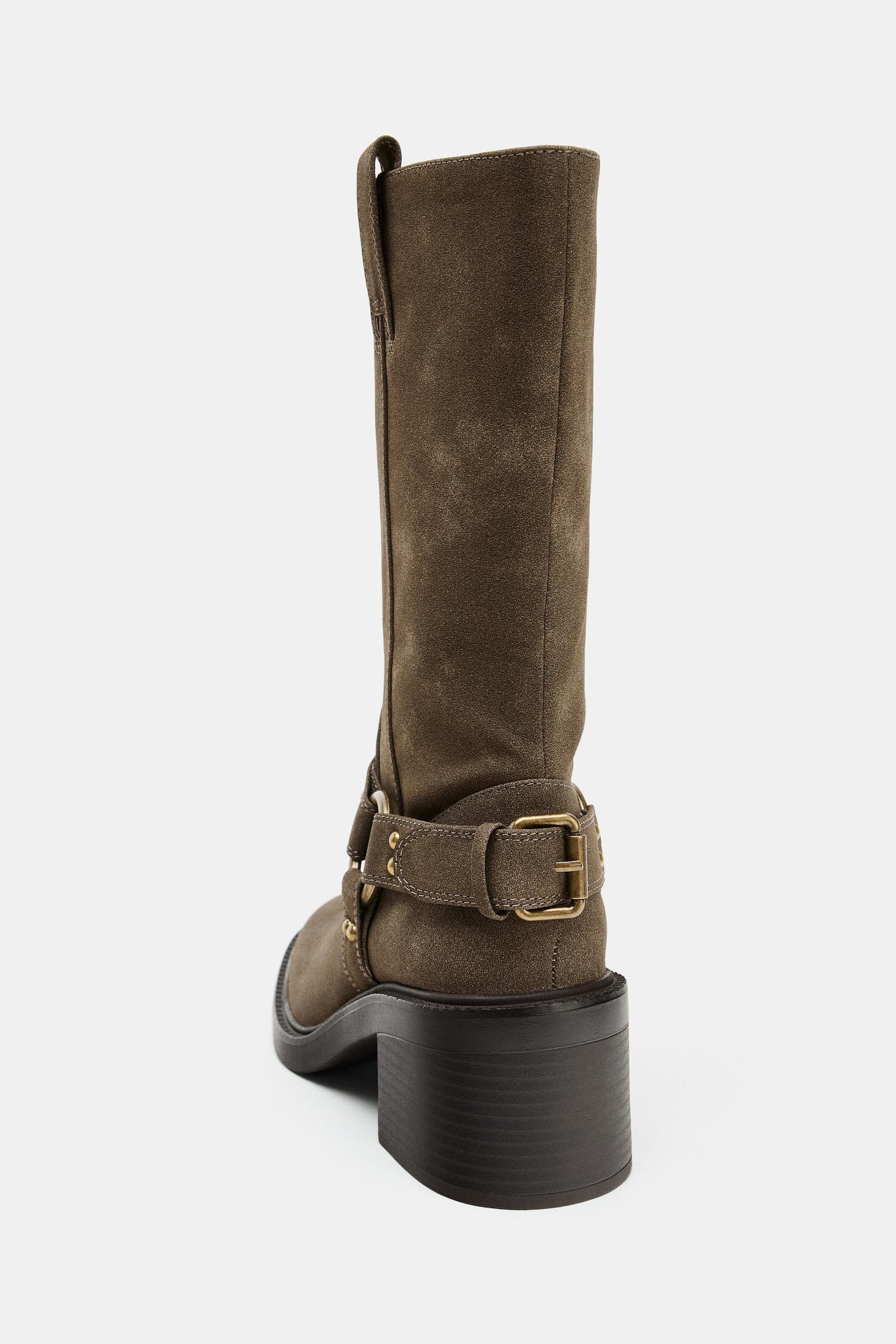 Ankle Biker Heel Boots