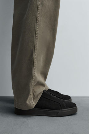 MONOCHROME LEATHER TRAINERS - Image 1