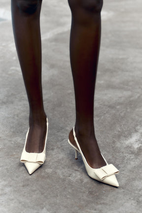Slingback Heels with Bow