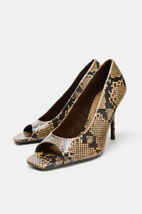 Animal Print Open Shoes