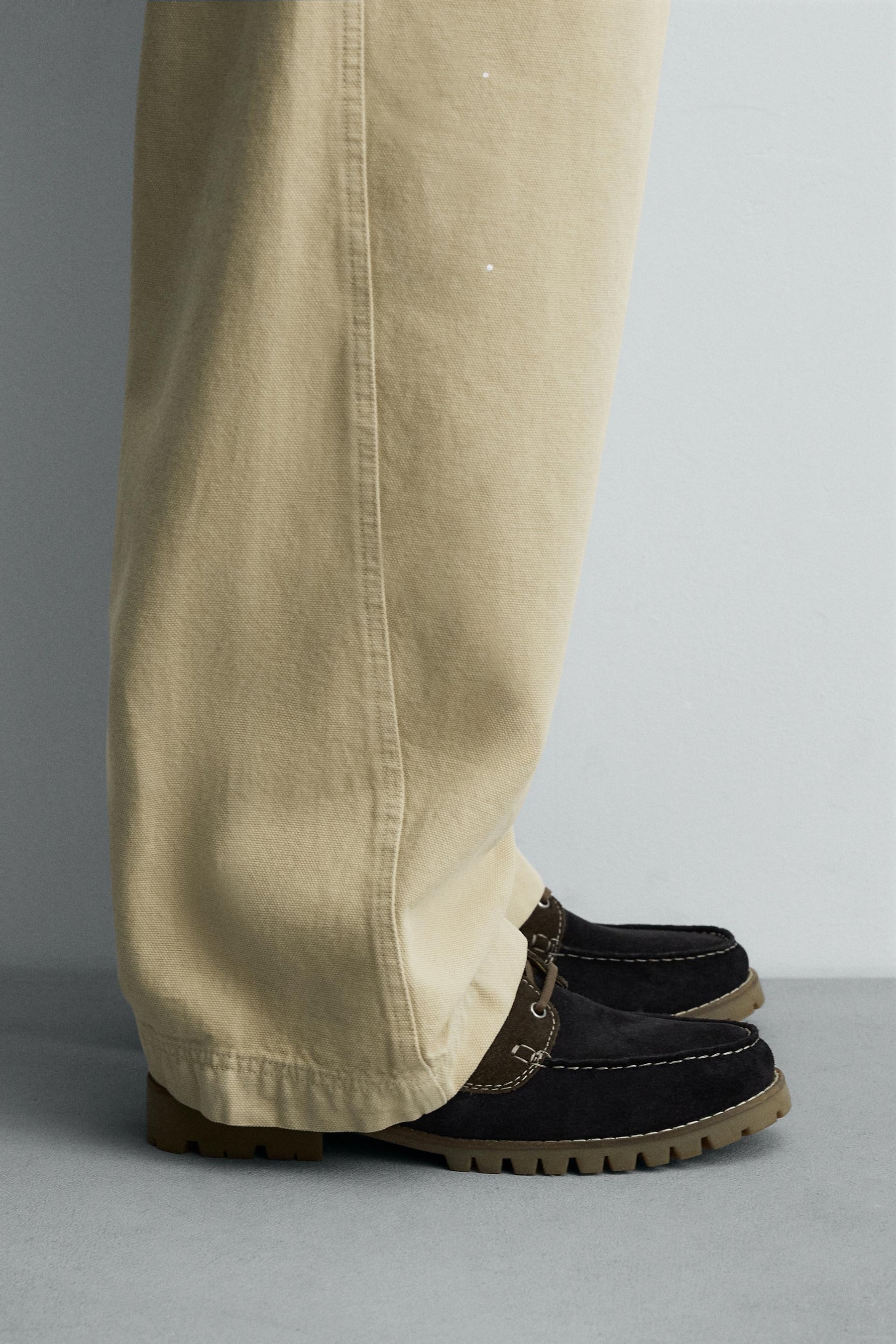 CONTRAST LEATHER DECK SHOES - Image 3