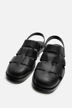 LEATHER CAGE SANDALS - Image 2