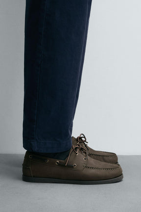 LEATHER DECK SHOES - Image 1