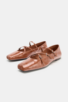 Leather Ballerina Flats