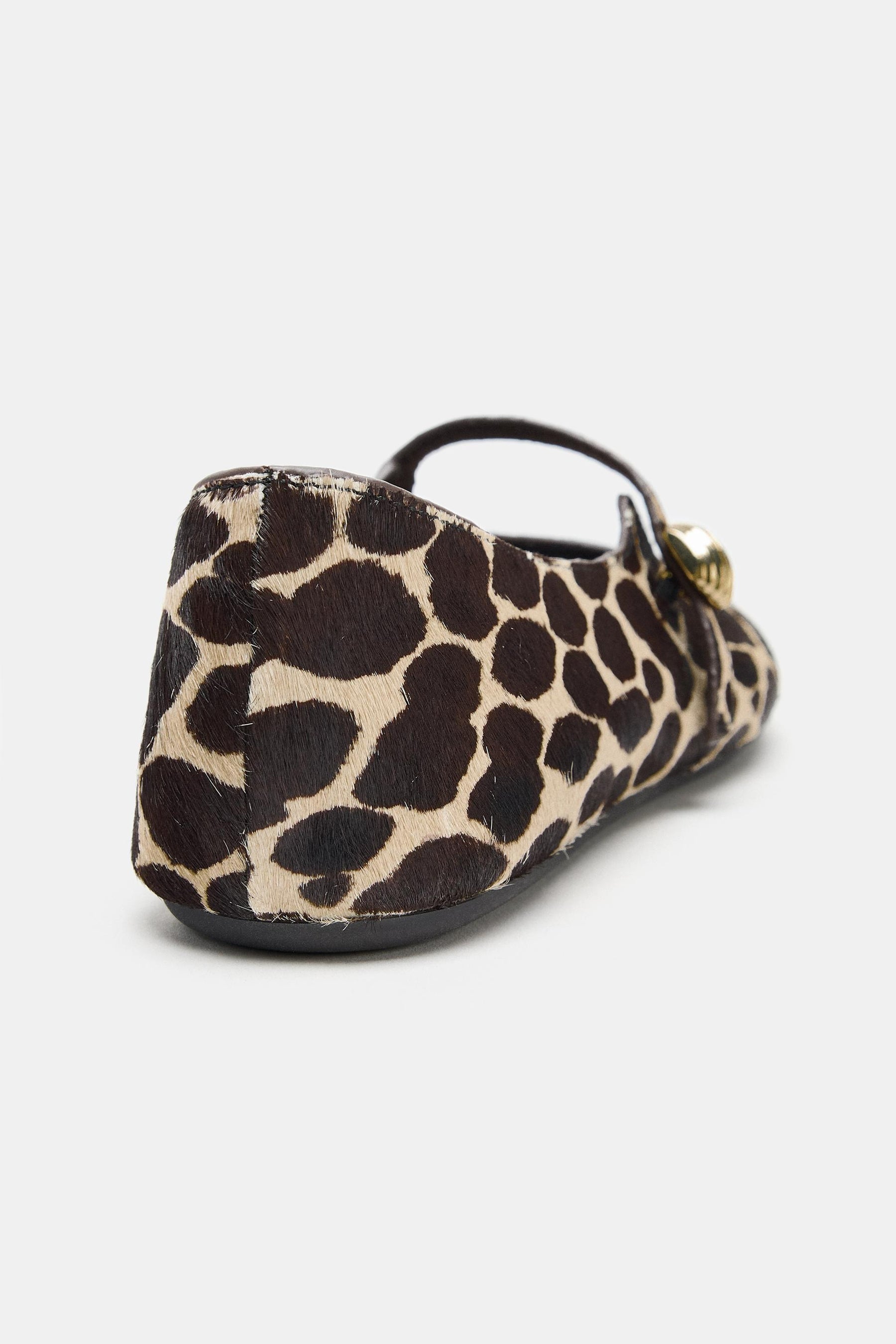 PRINTED LEATHER BALLET FLATS