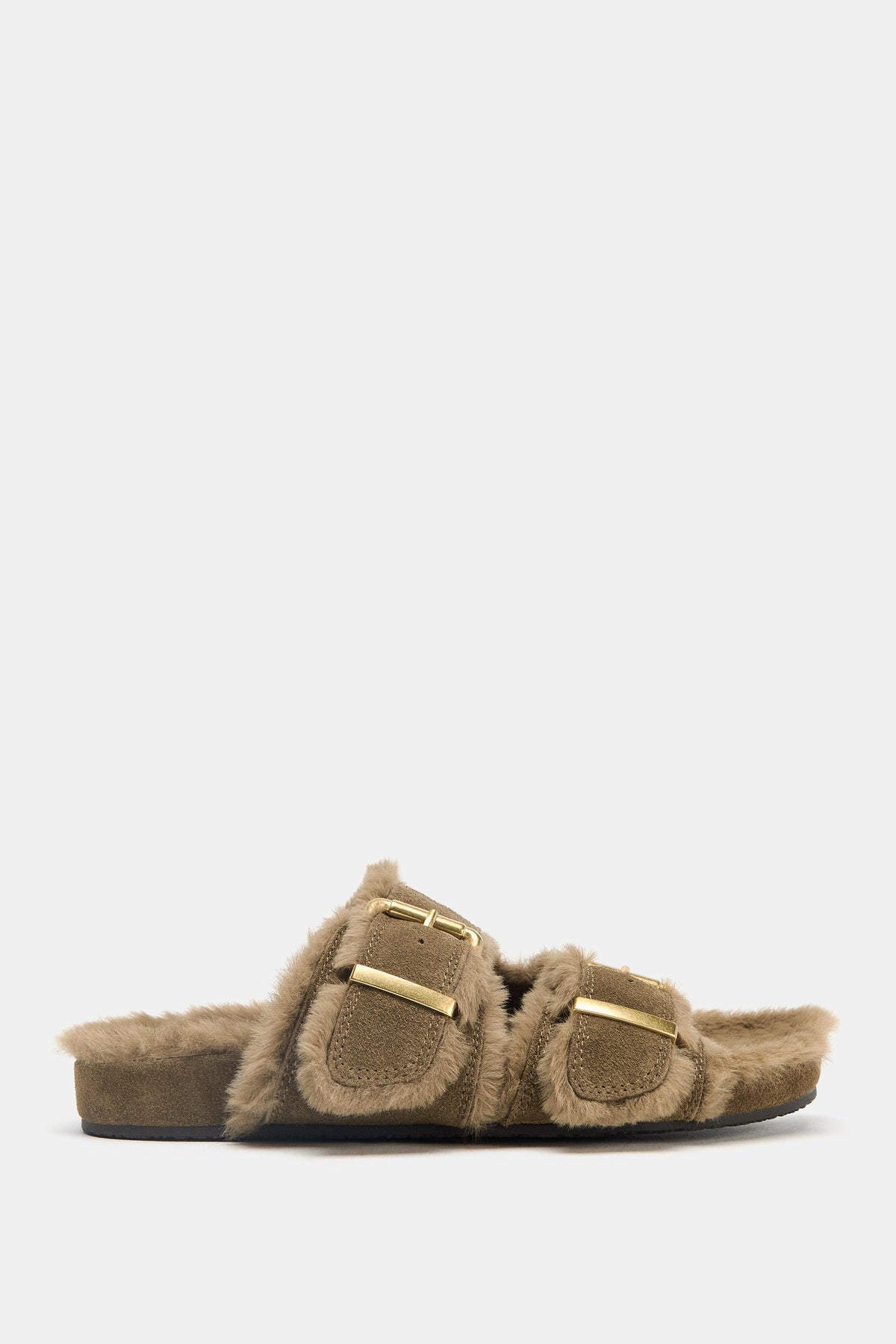 SHEEPSKIN FLAT SANDALS