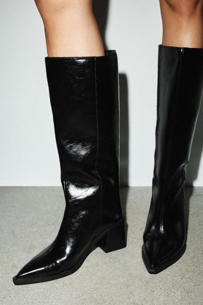 High-Heel Leather Boots