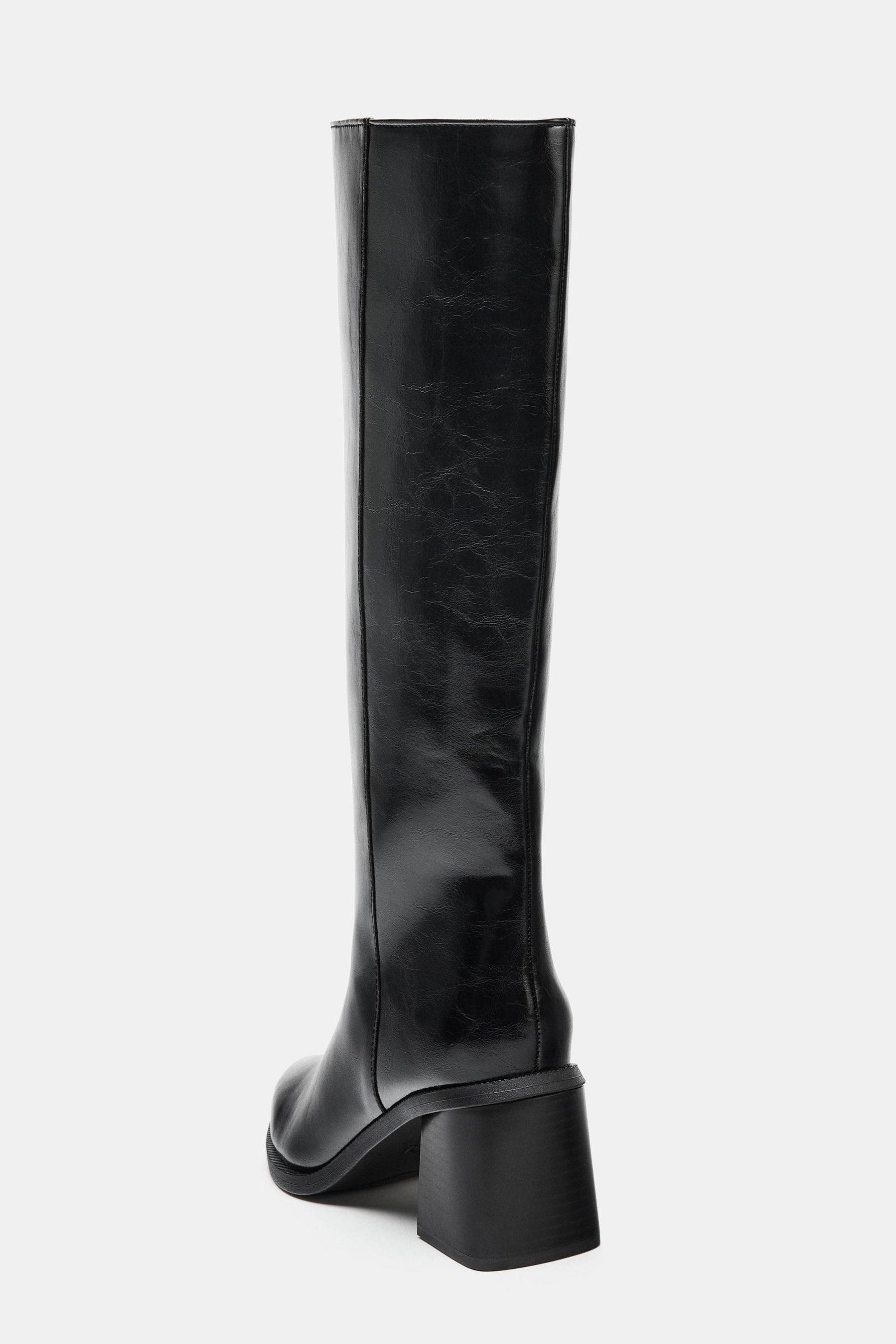 High-Heel Leather Boots