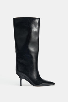 Knee-High Kitten Heel Boots