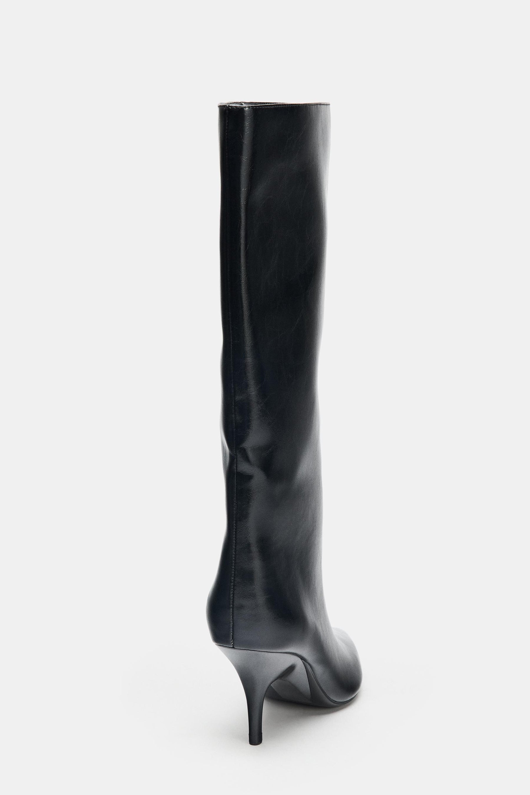 Knee-High Kitten Heel Boots