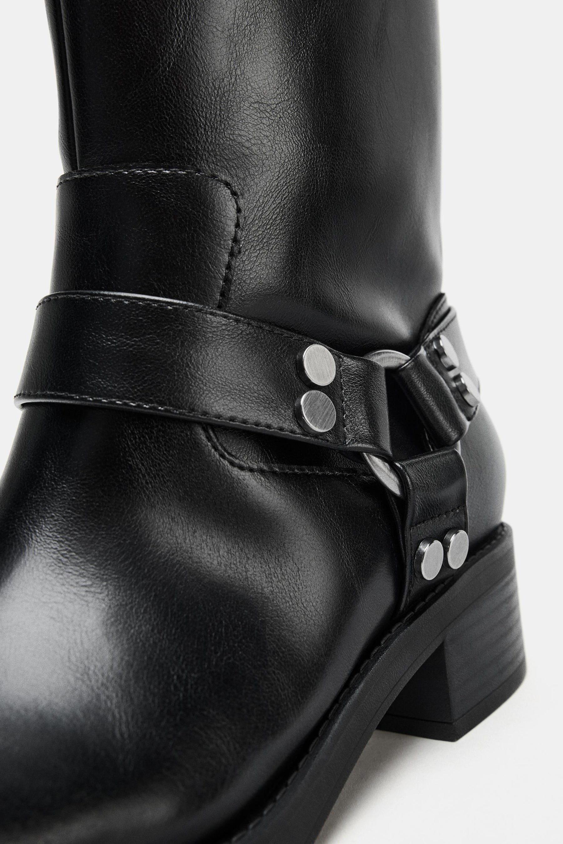 Leather Biker Boots