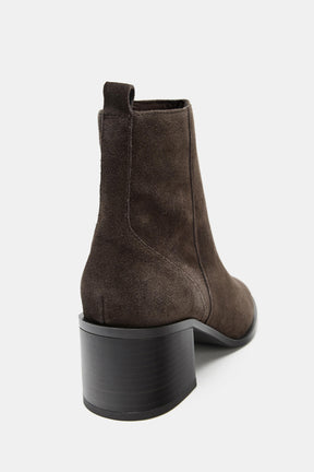 SUEDE BLOCK HEEL BOOTS