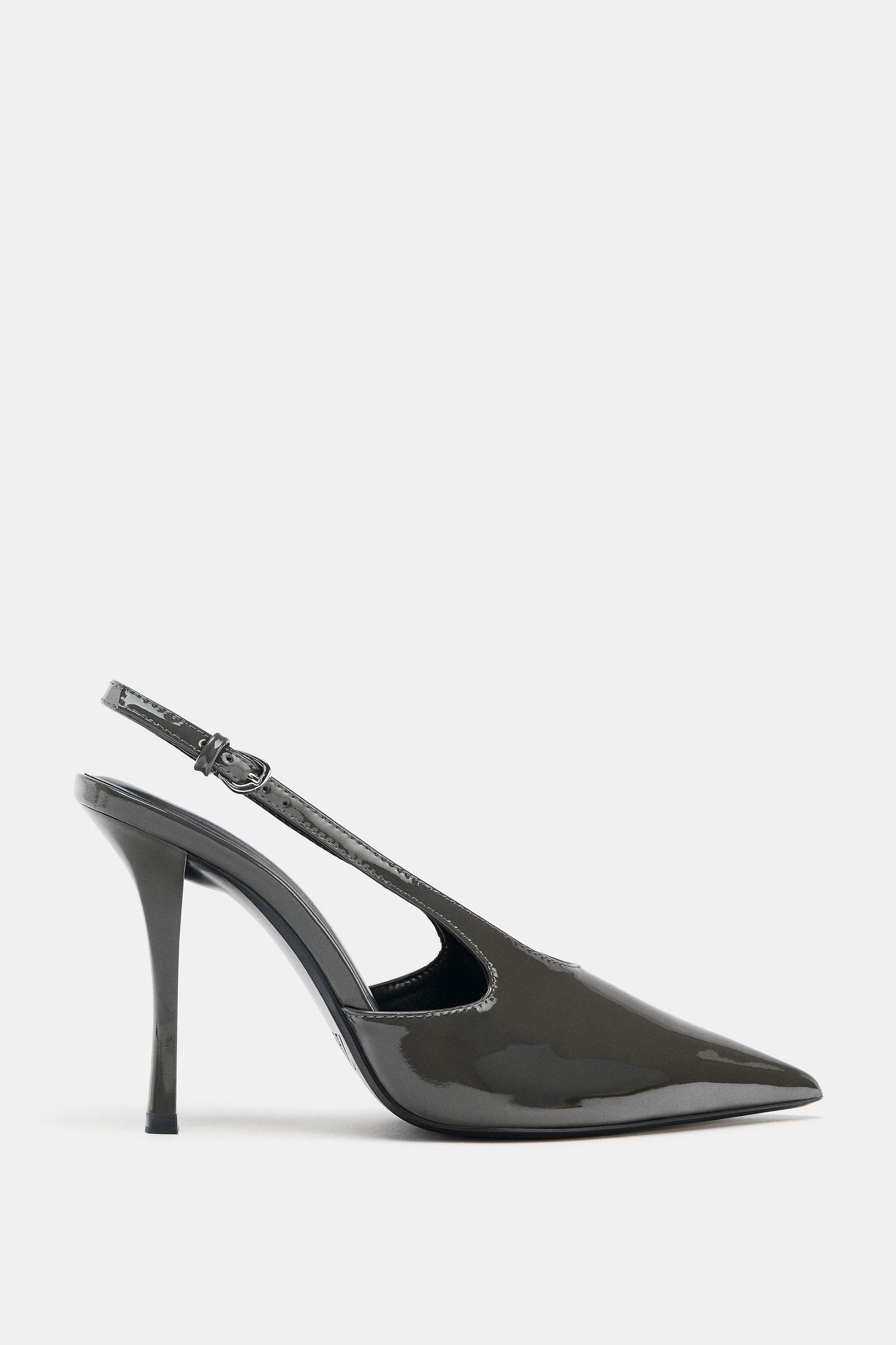 FAUX PATENT SLINGBACK SHOES