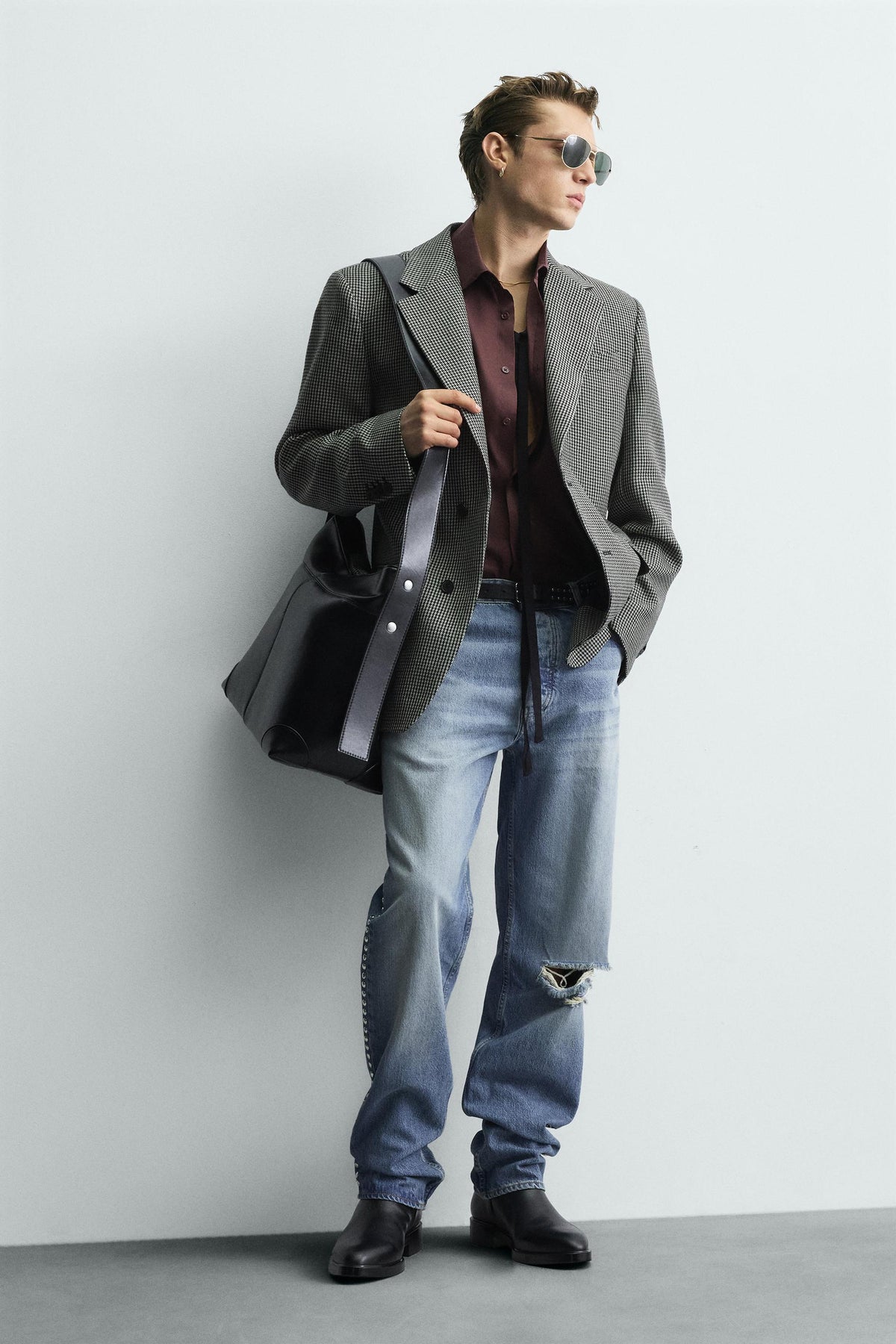 TOPSTITCHED TOTE BAG