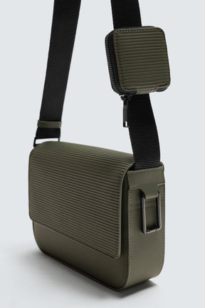 RUBBERISED TEXTURED CROSSBODY BAG