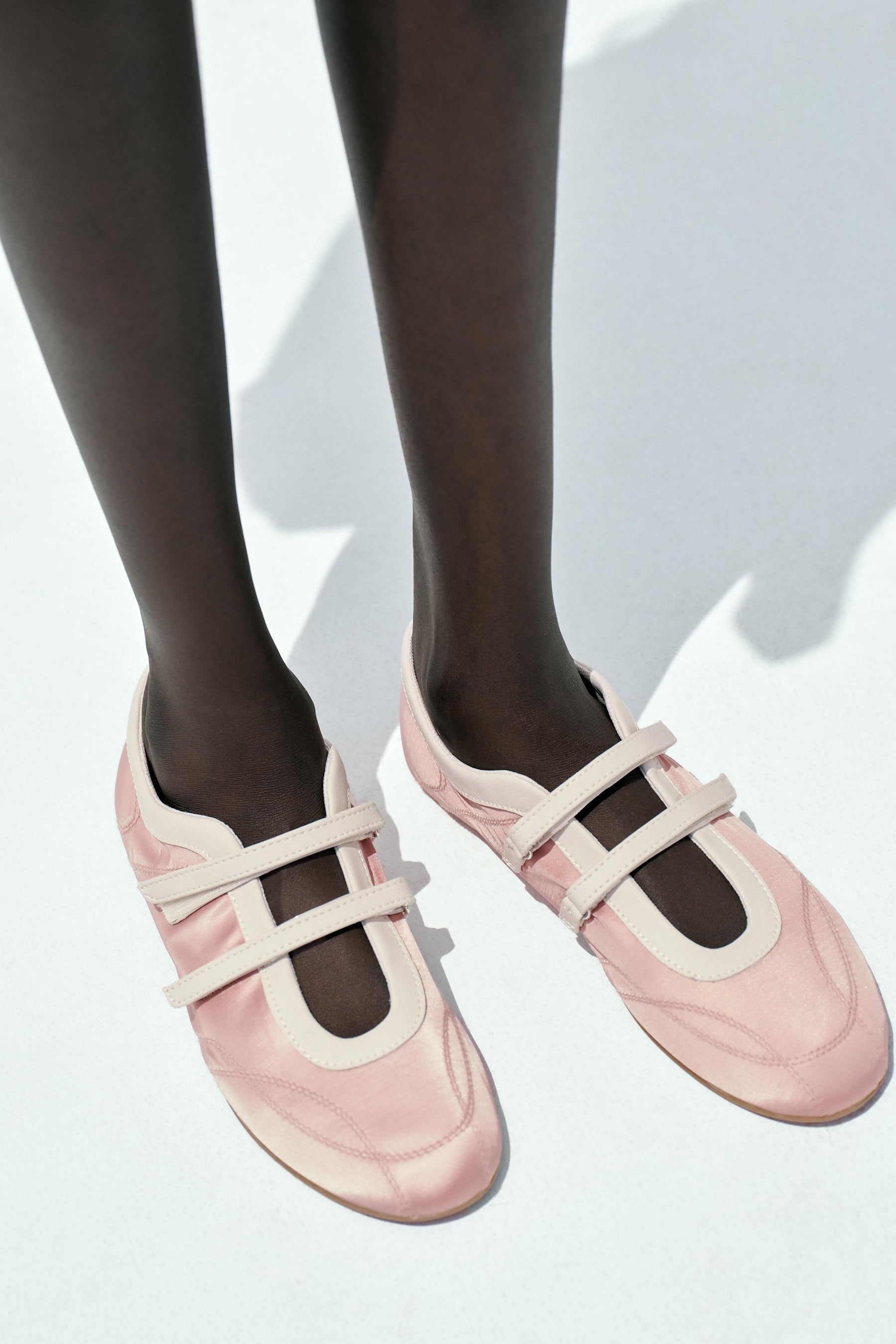 Satin Topstitched Ballerinas