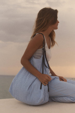 Striped Fabric Tote Bag