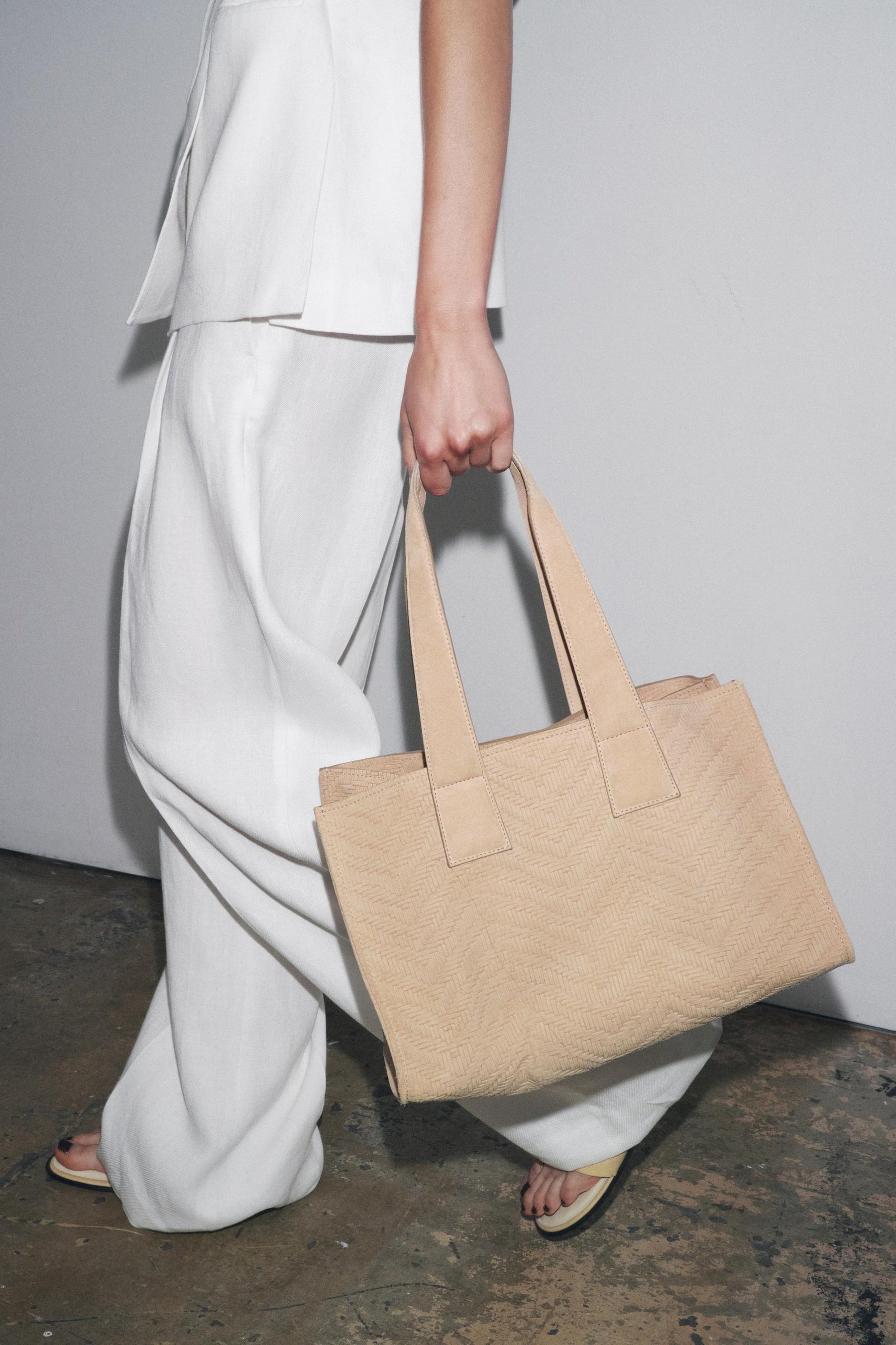 Braided Suede Shopper Bag