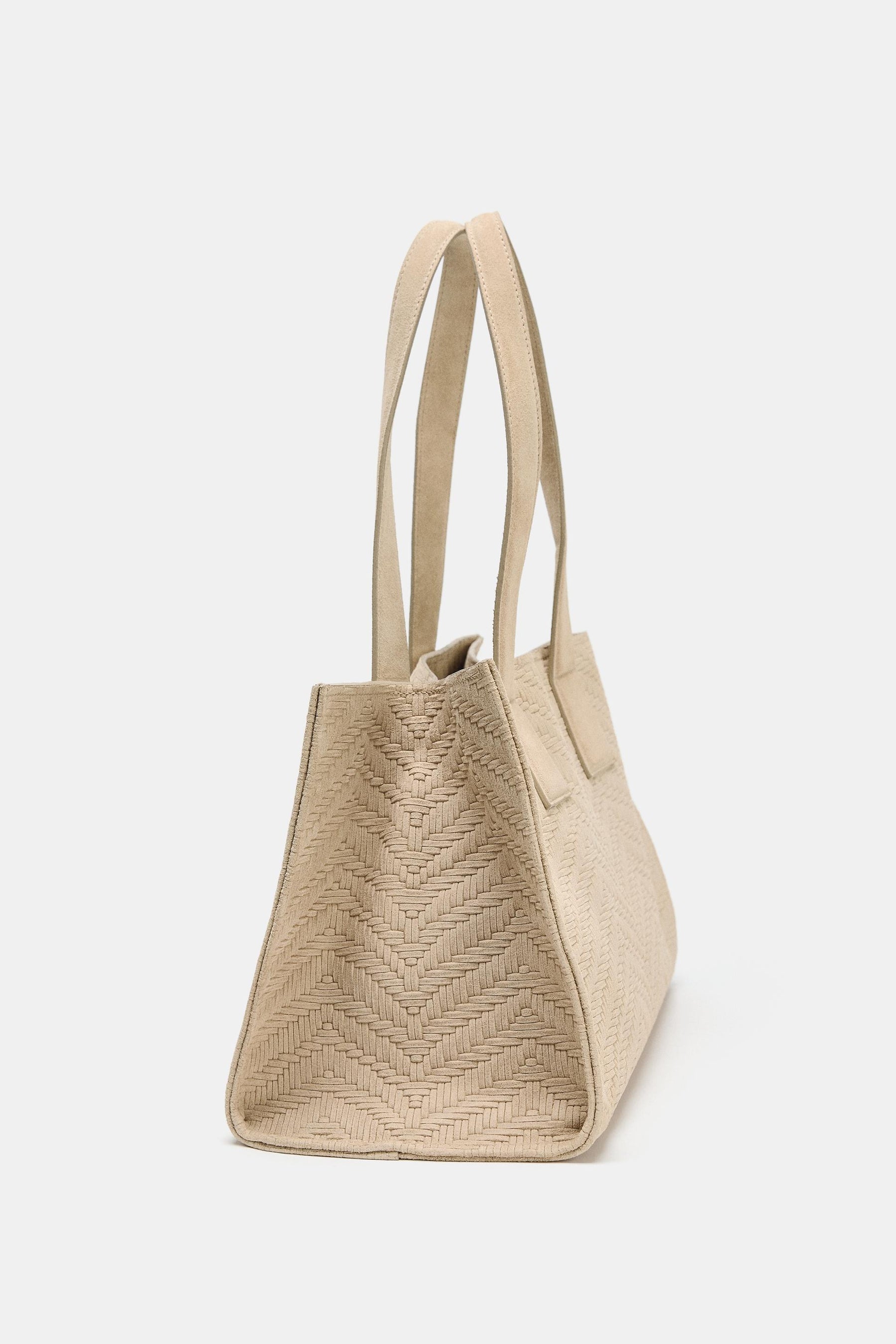 Braided Suede Shopper Bag