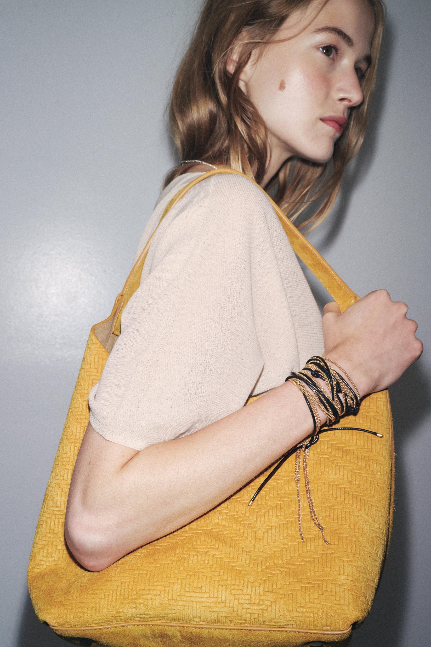 BRAIDED SUEDE LEATHER BAG