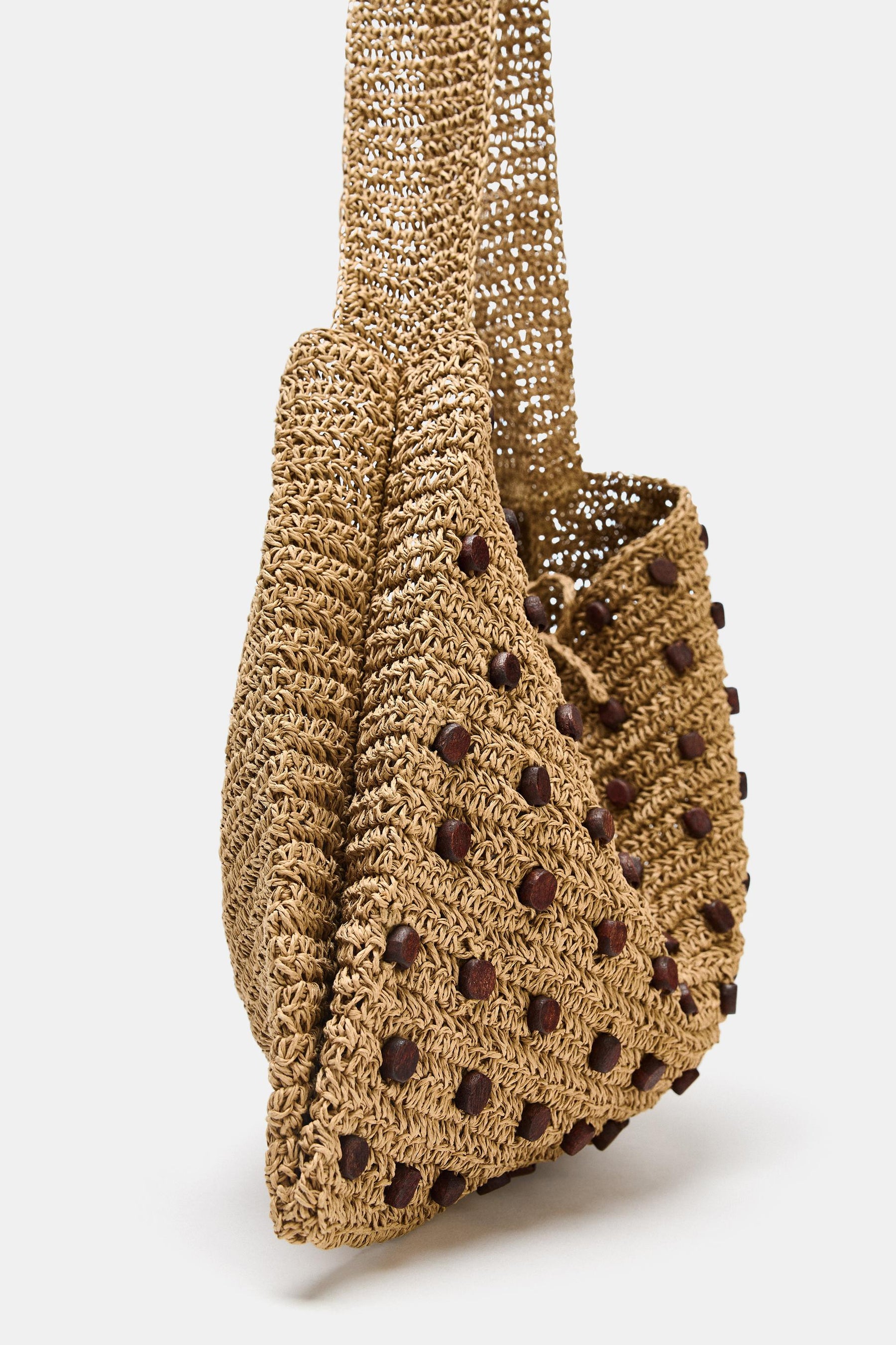 BEADED WOVEN TOTE