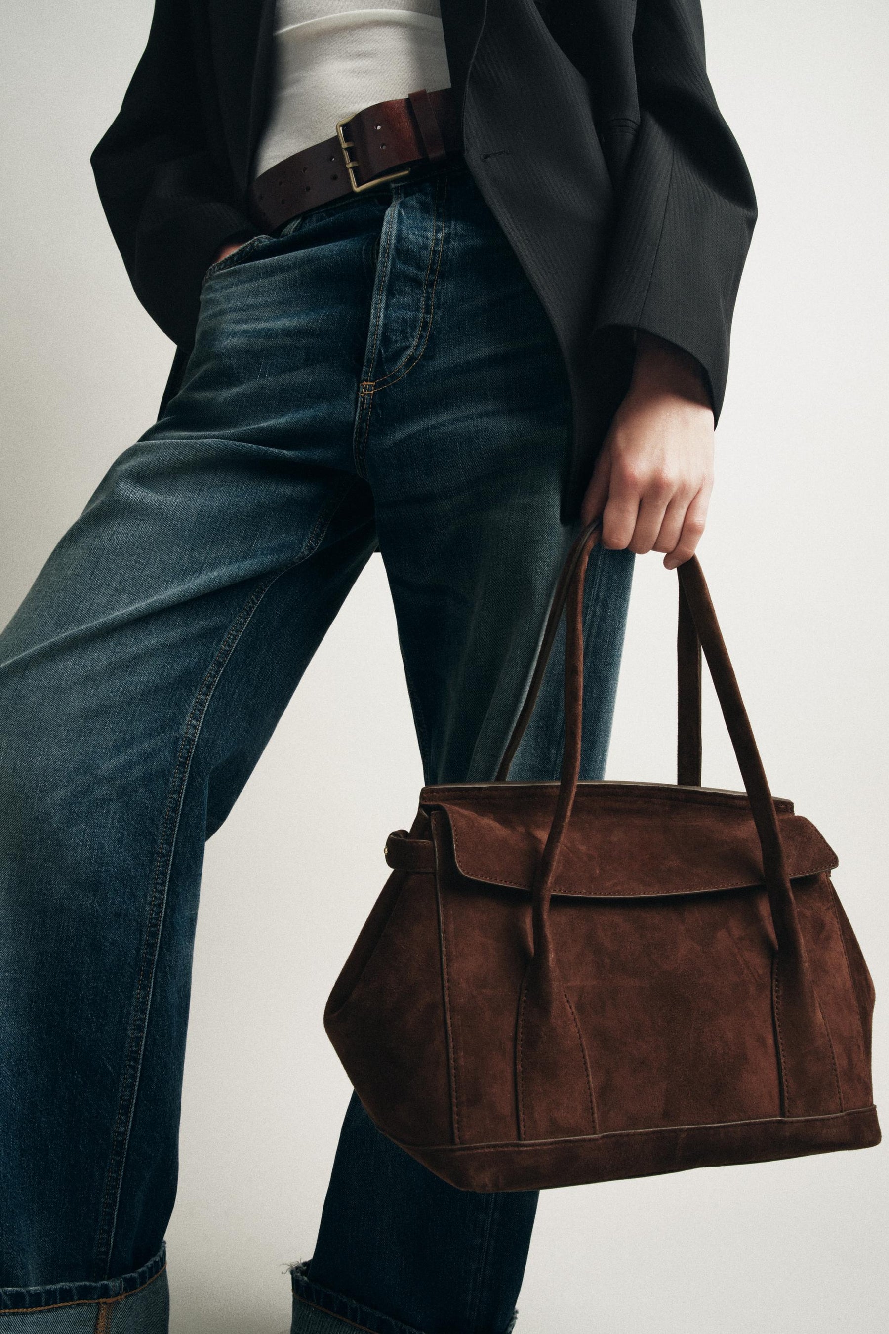 Suede Leather City Bag