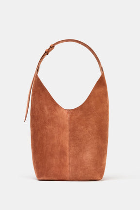 Suede Maxi Bucket Bag